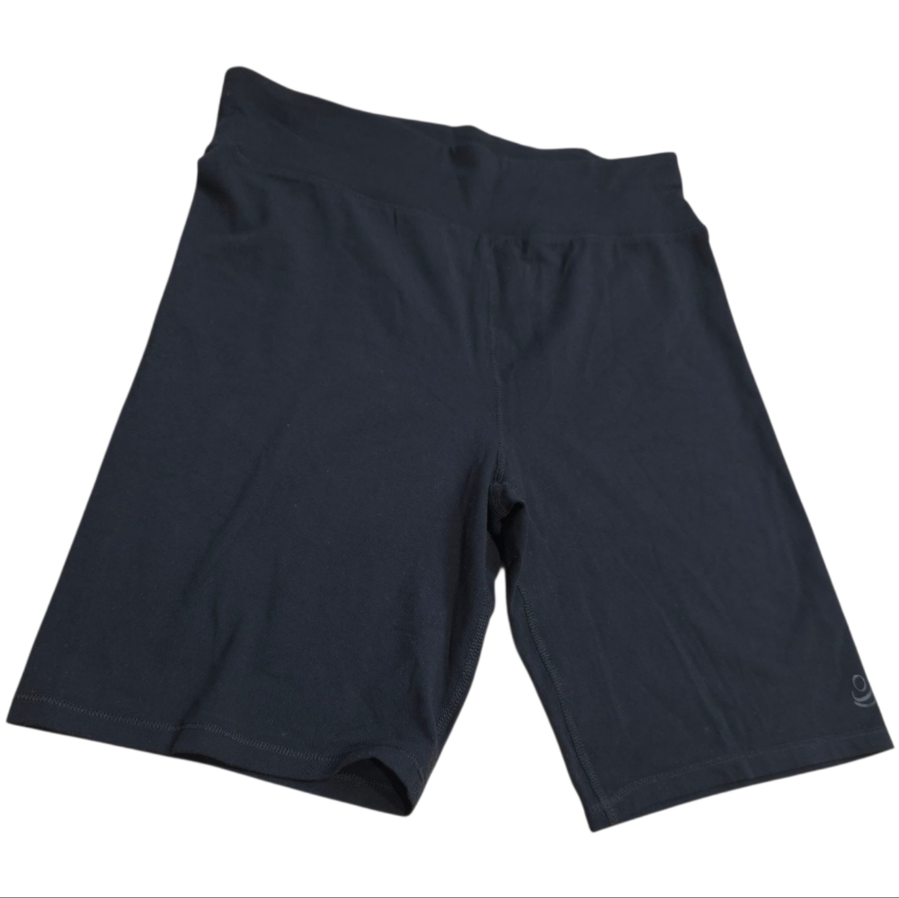 Cuddl Duds Women's Black Cottonwear Biker Stretch Shorts, Size Medium - Picture 2 of 8